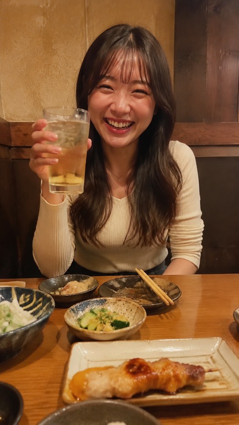 Evening, raising a glass